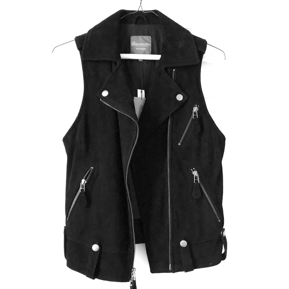 Madewell Moto suede sleeveless jacket - xs